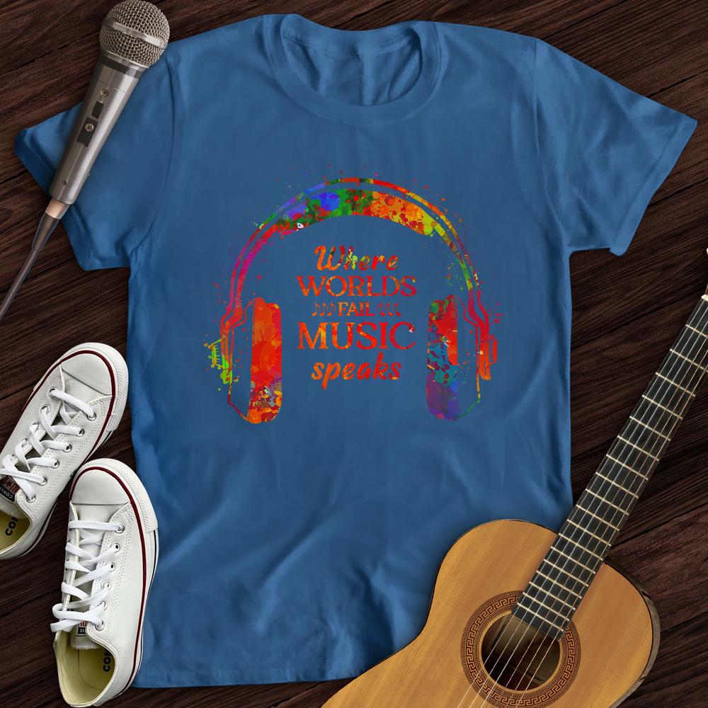 Printify T-Shirt Royal / S Music Speaks T-Shirt
