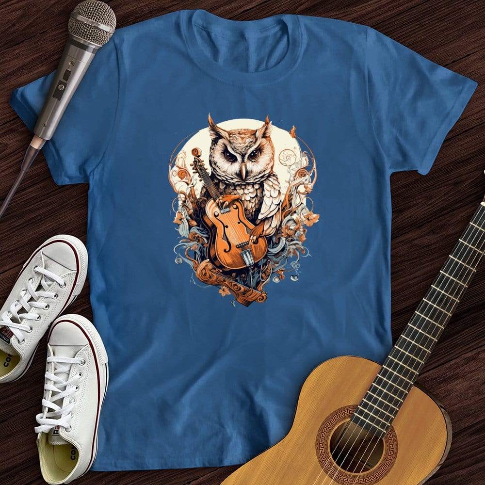Printify T-Shirt Royal / S Owl Violin T-Shirt