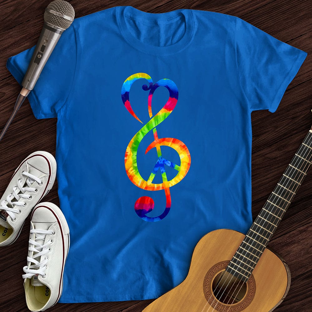 Printify T-Shirt Royal / S Peace Music Note T-Shirt