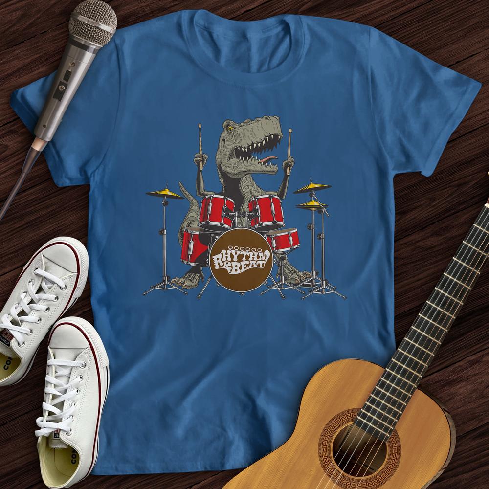 Printify T-Shirt Royal / S T-Rex Playing Drums T-Shirt