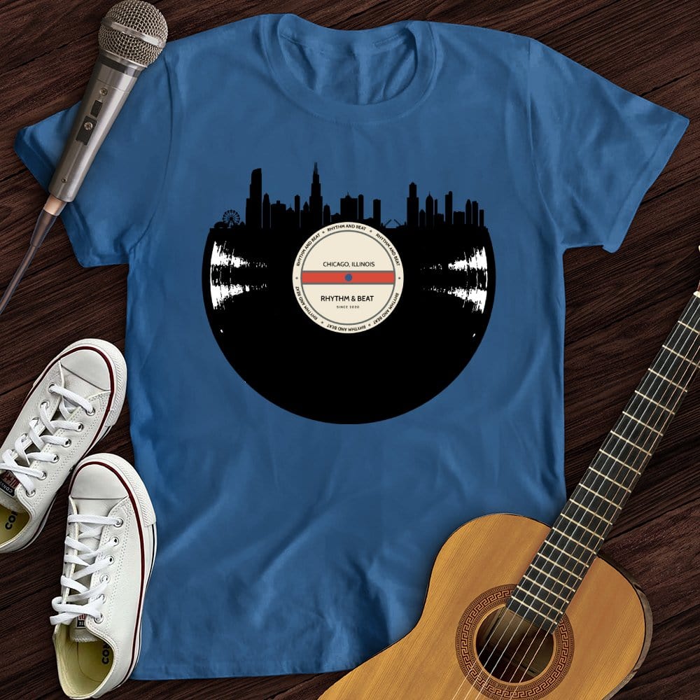 Printify T-Shirt Royal / S Vinyl Skyline Chicago T-Shirt