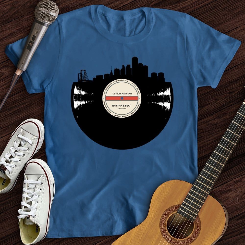 Printify T-Shirt Royal / S Vinyl Skyline Detroit T-Shirt
