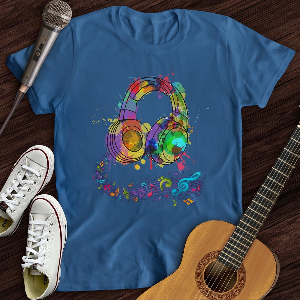 Printify T-Shirt Royal / S Watercolor Headphones T-Shirt