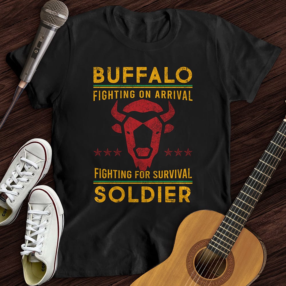 Printify T-Shirt S / Black Buffalo Fighting Soldier T-Shirt