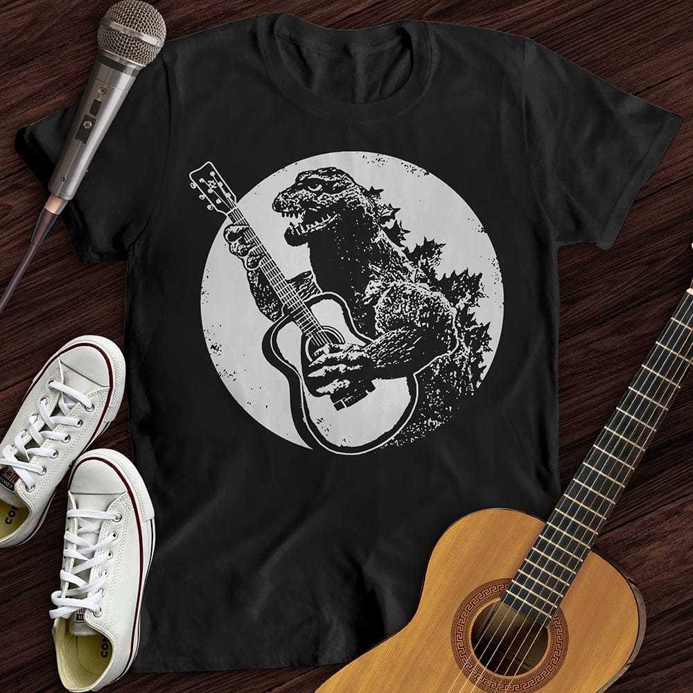 Printify T-Shirt S / Black Dinosaur Guitar T-Shirt