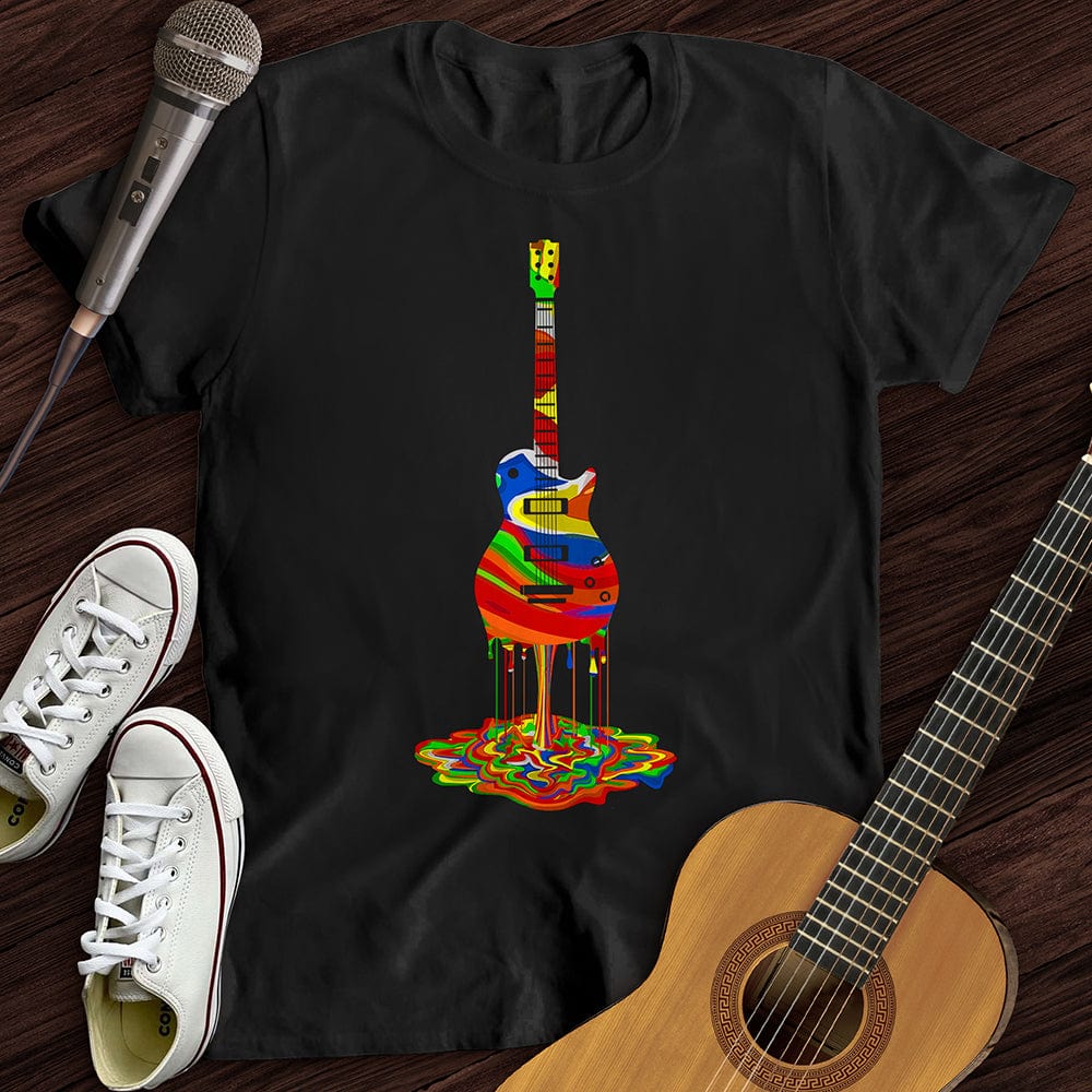 Printify T-Shirt S / Black Melting Guitar T-Shirt