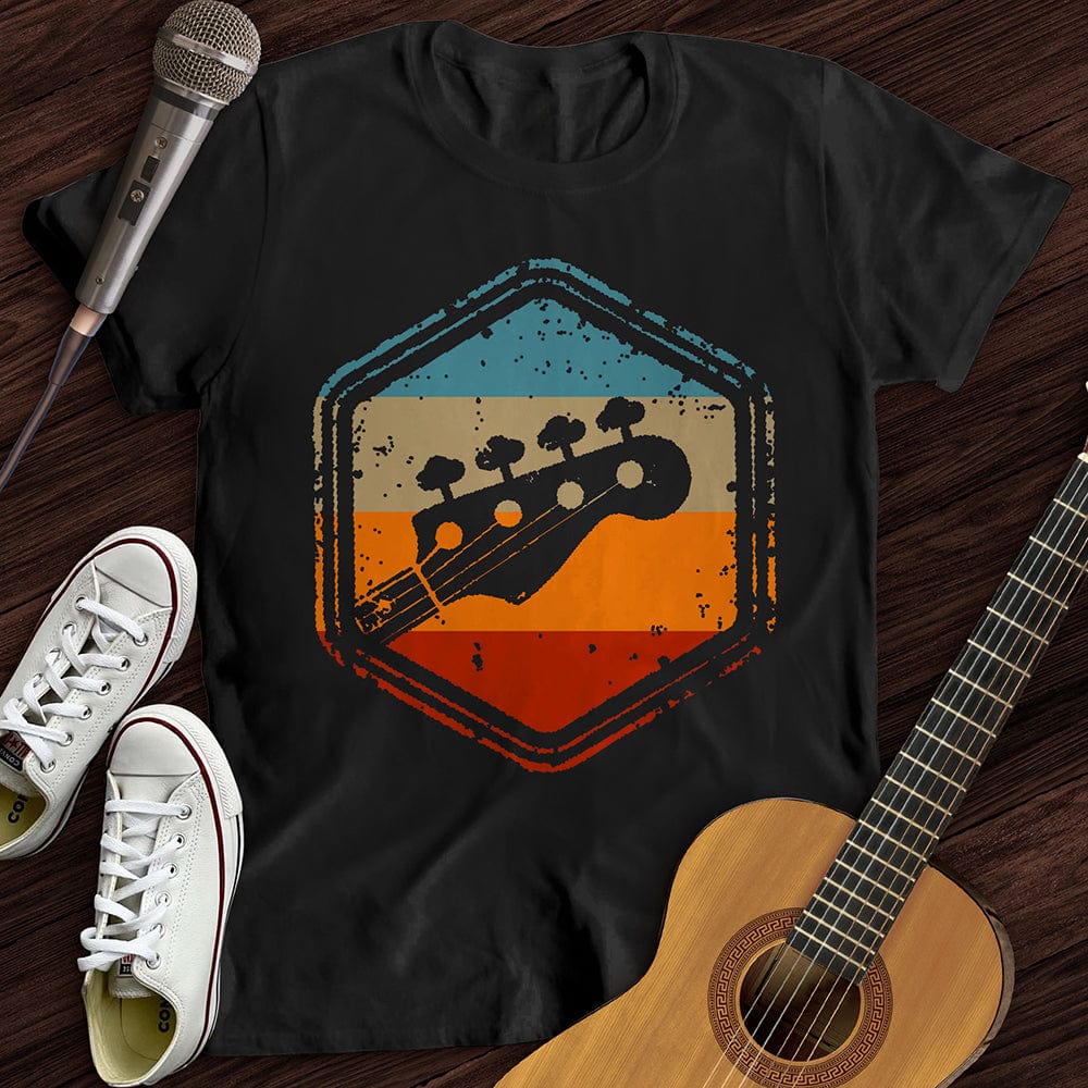 Printify T-Shirt S / Black Retro Guitar T-Shirt