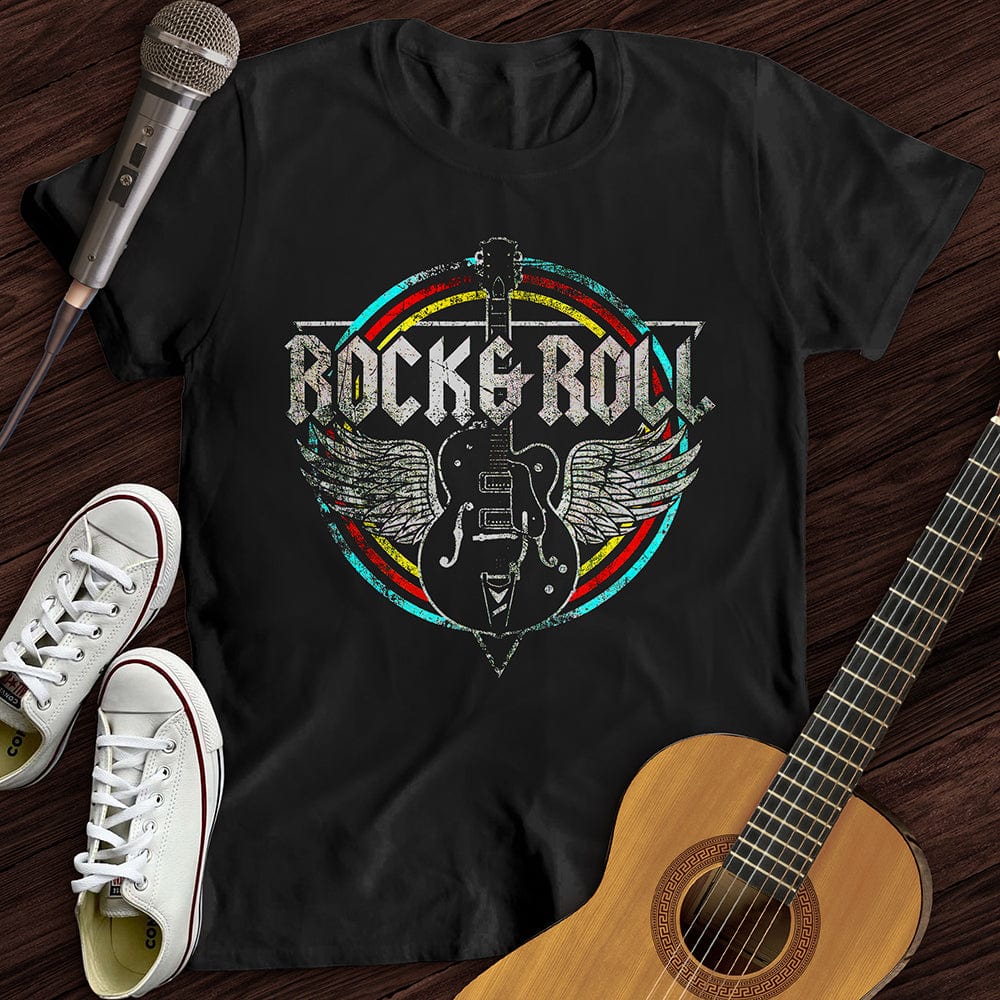 Printify T-Shirt S / Black Retro Rock And Roll T-Shirt