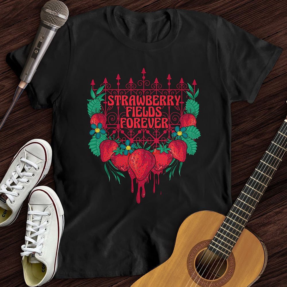 Printify T-Shirt S / Black Strawberry Fields T-Shirt