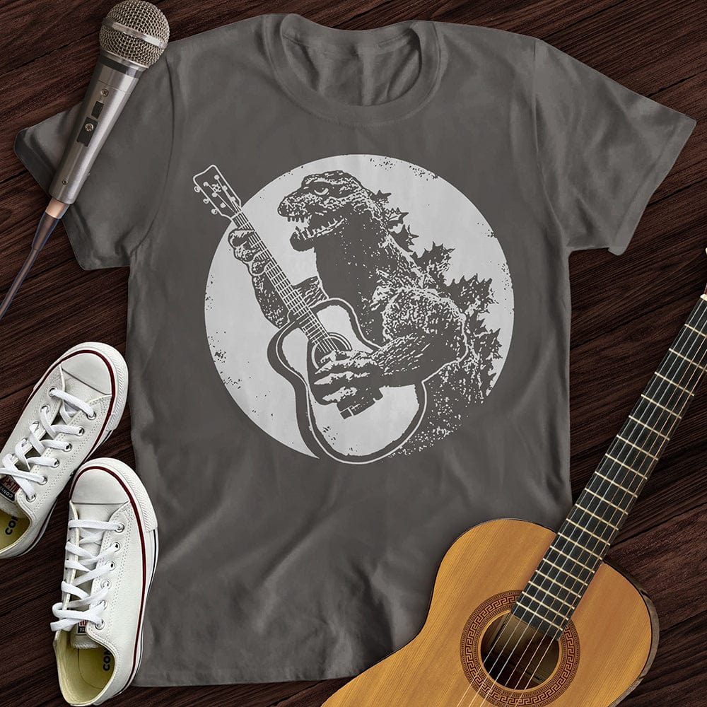 Printify T-Shirt S / Charcoal Dinosaur Guitar T-Shirt