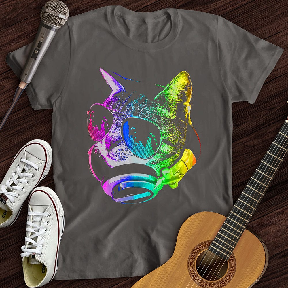 Printify T-Shirt S / Charcoal Disco Cat T-Shirt