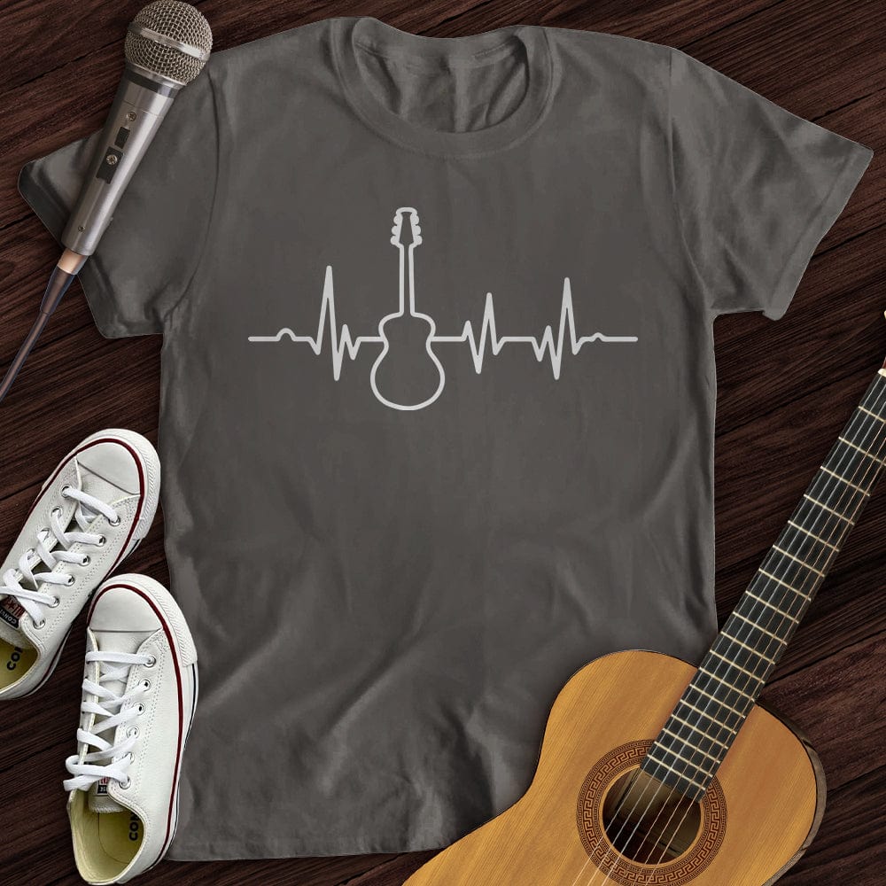 Printify T-Shirt S / Charcoal Guitar Heartbeat T-Shirt
