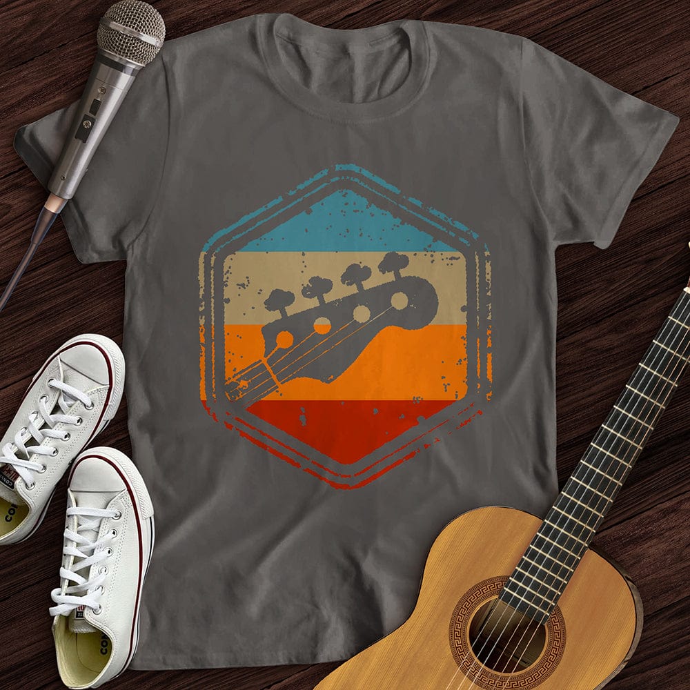 Printify T-Shirt S / Charcoal Retro Guitar T-Shirt