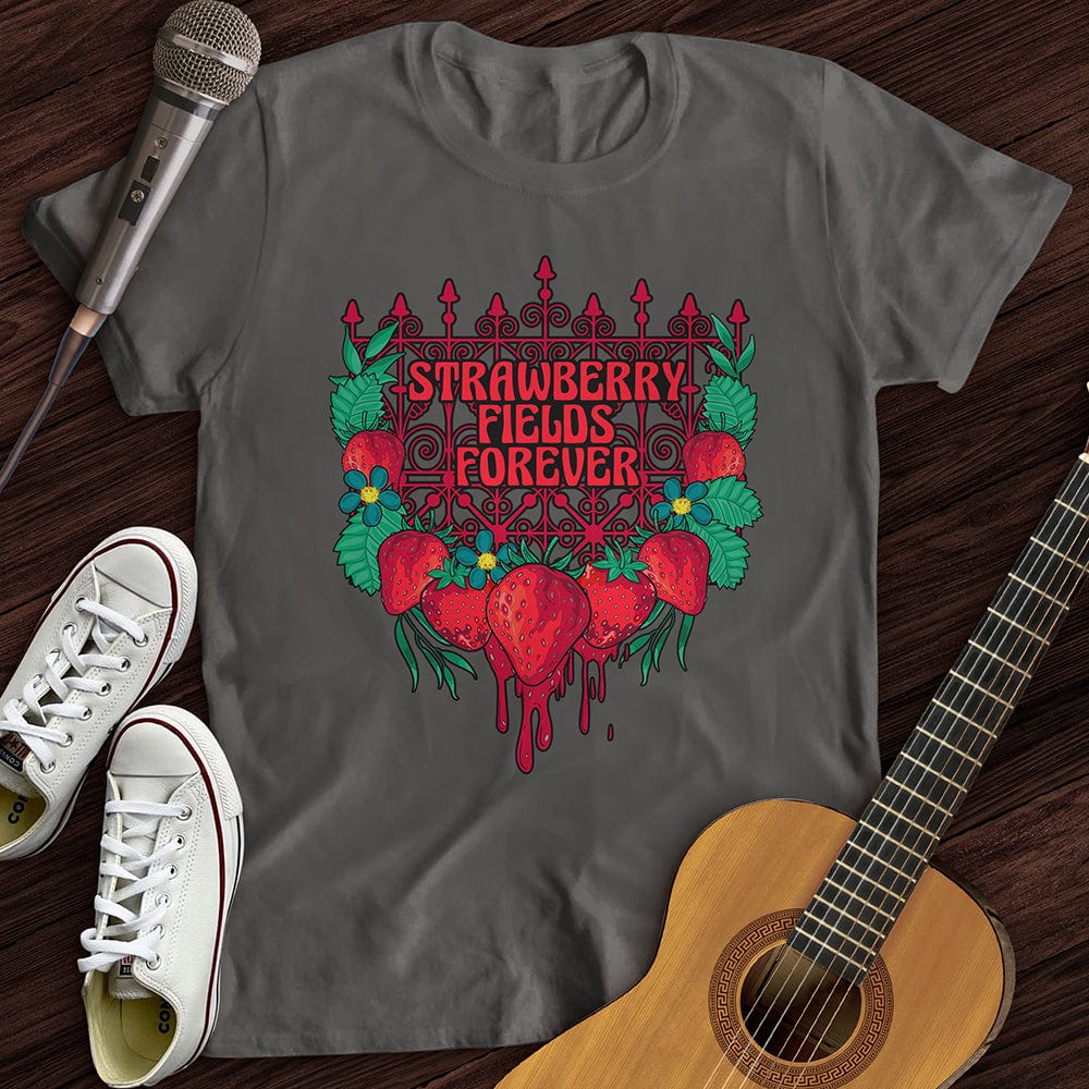 Printify T-Shirt S / Charcoal Strawberry Fields T-Shirt