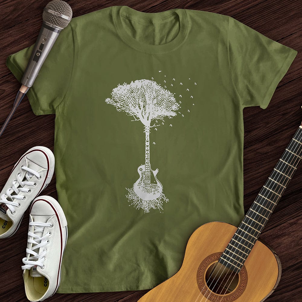 Printify T-Shirt S / Military Green Guitar Roots T-Shirt