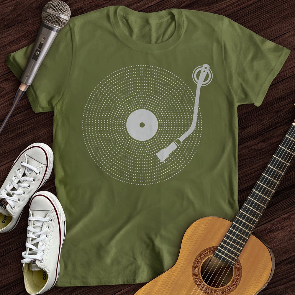 Printify T-Shirt S / Military Green Simple Record T-Shirt