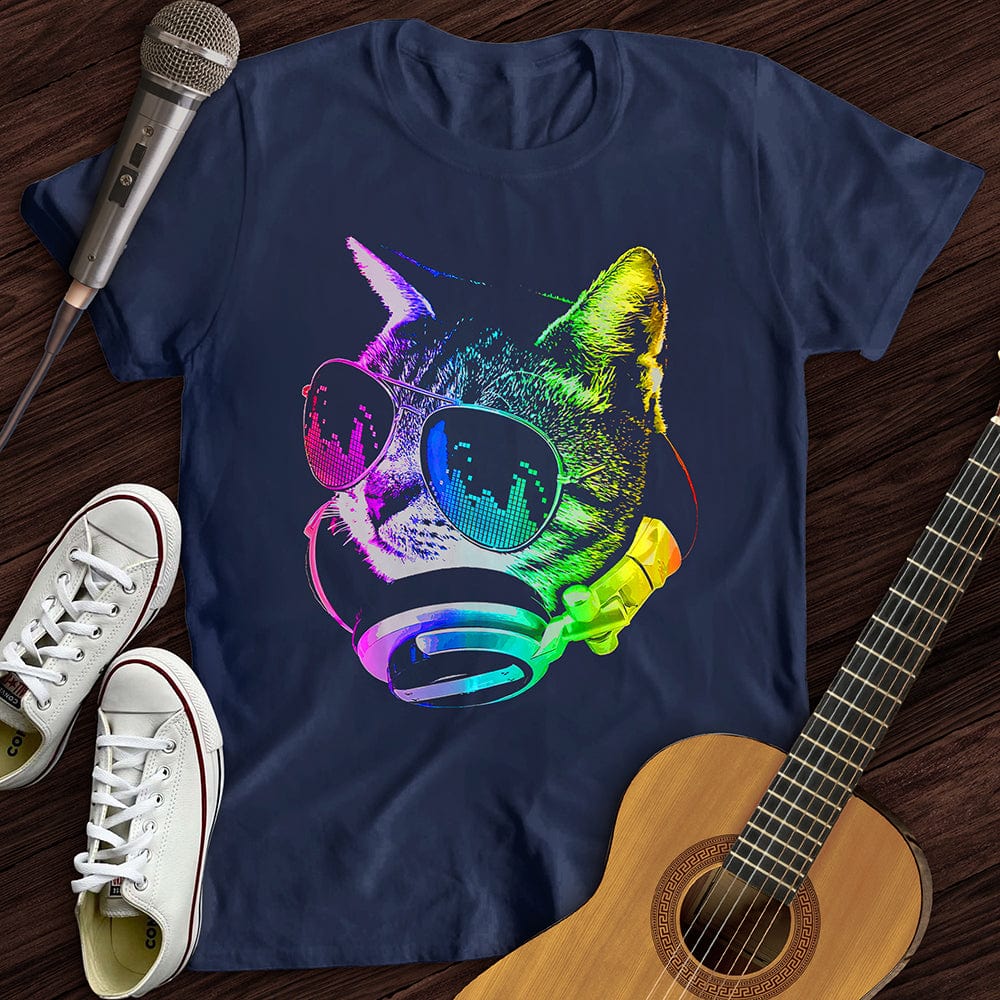 Printify T-Shirt S / Navy Disco Cat T-Shirt