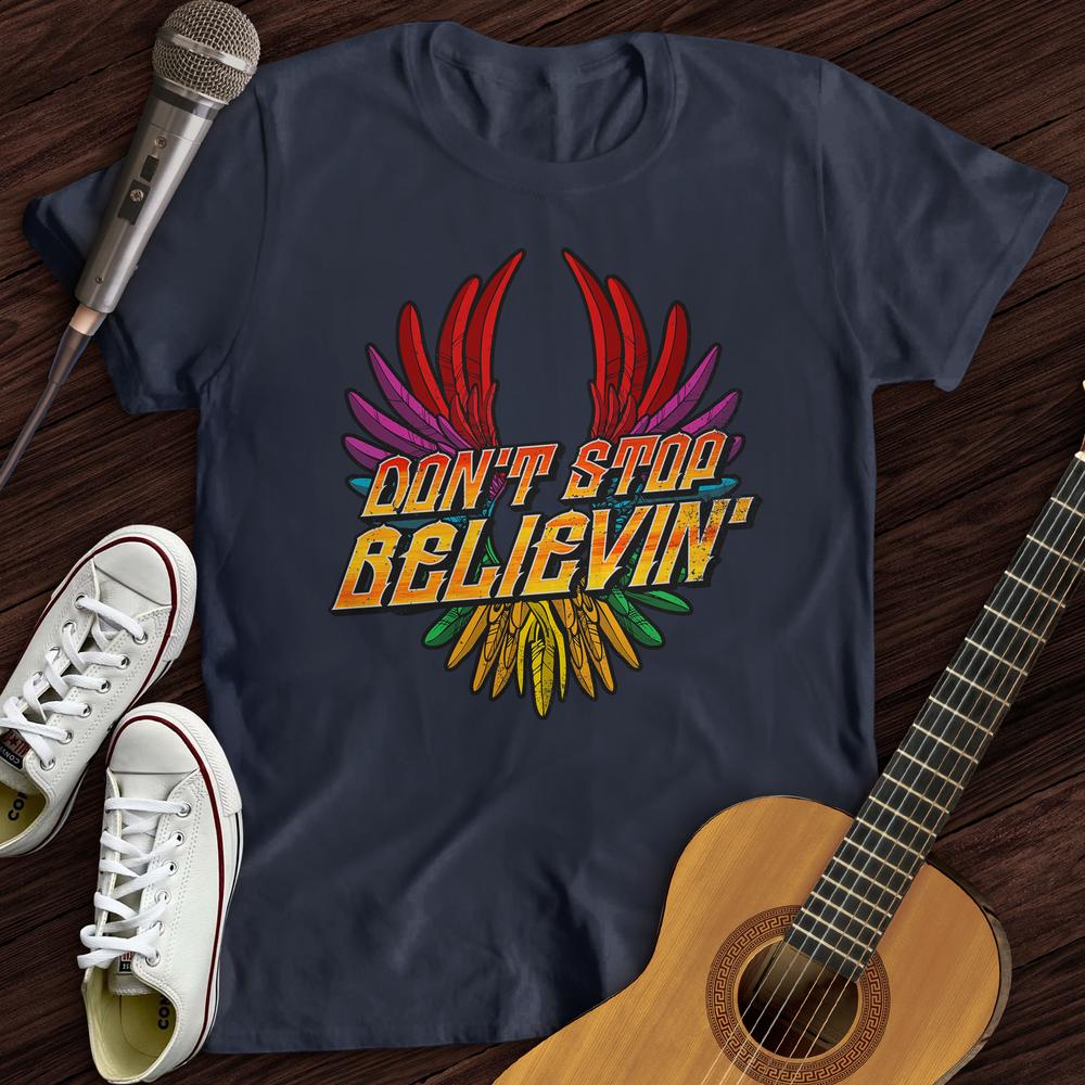 Printify T-Shirt S / Navy Don't Stop Believin' T-Shirt