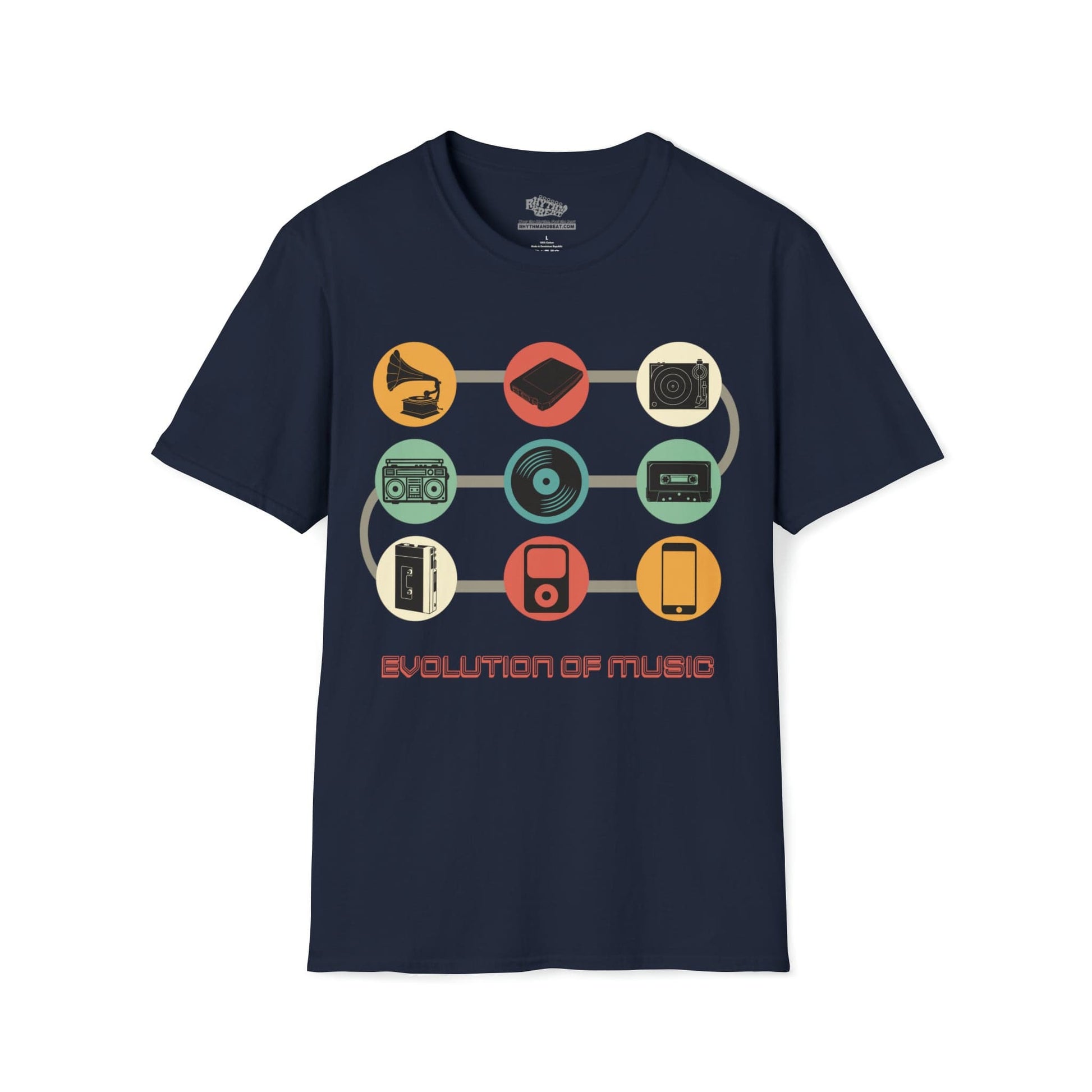 Printify T-Shirt S / Navy Evolution of Music T-Shirt