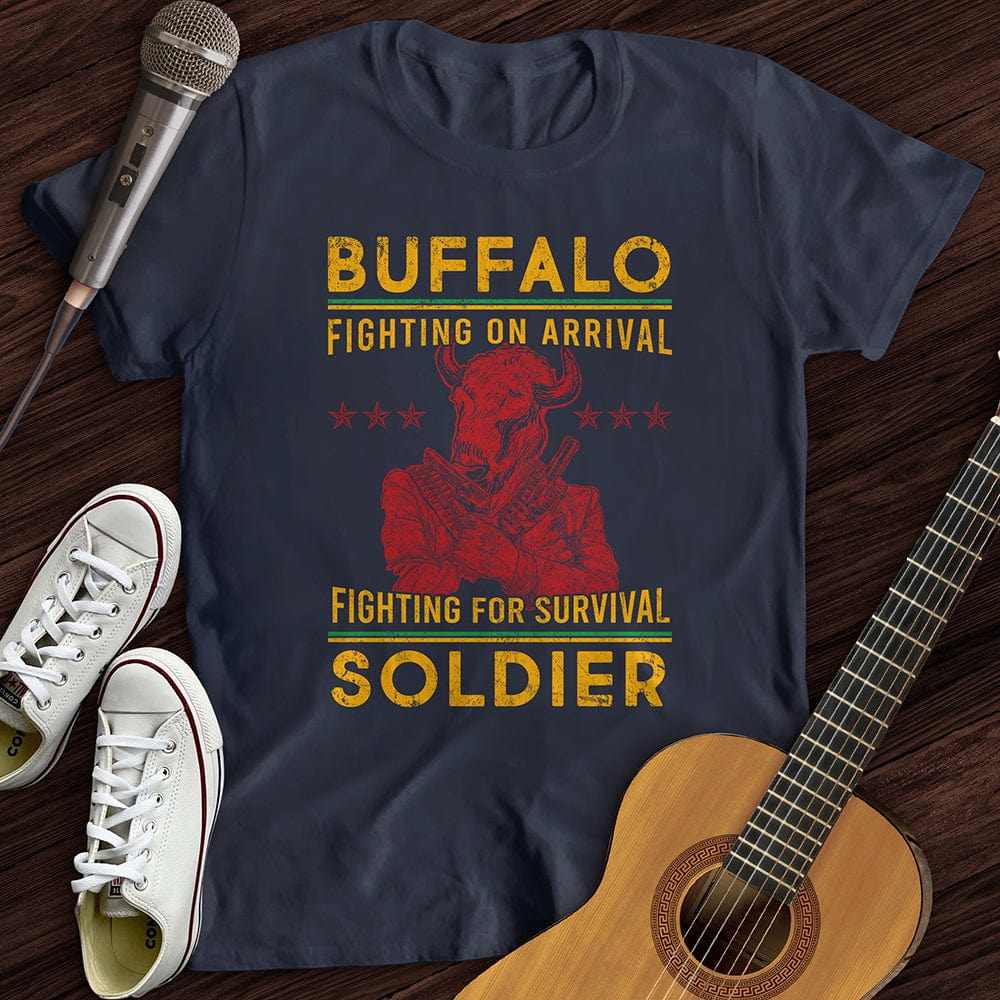 Printify T-Shirt S / Navy Fighting Buffalo T-Shirt