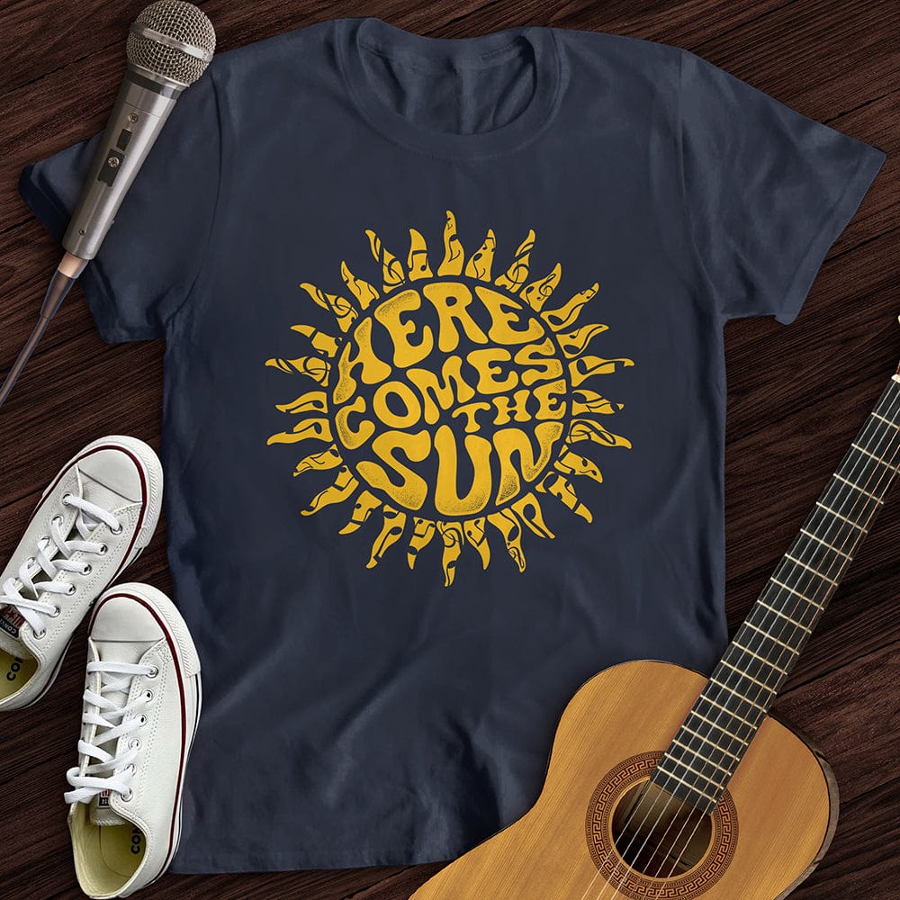 Printify T-Shirt S / Navy Here Comes The Sun T-Shirt