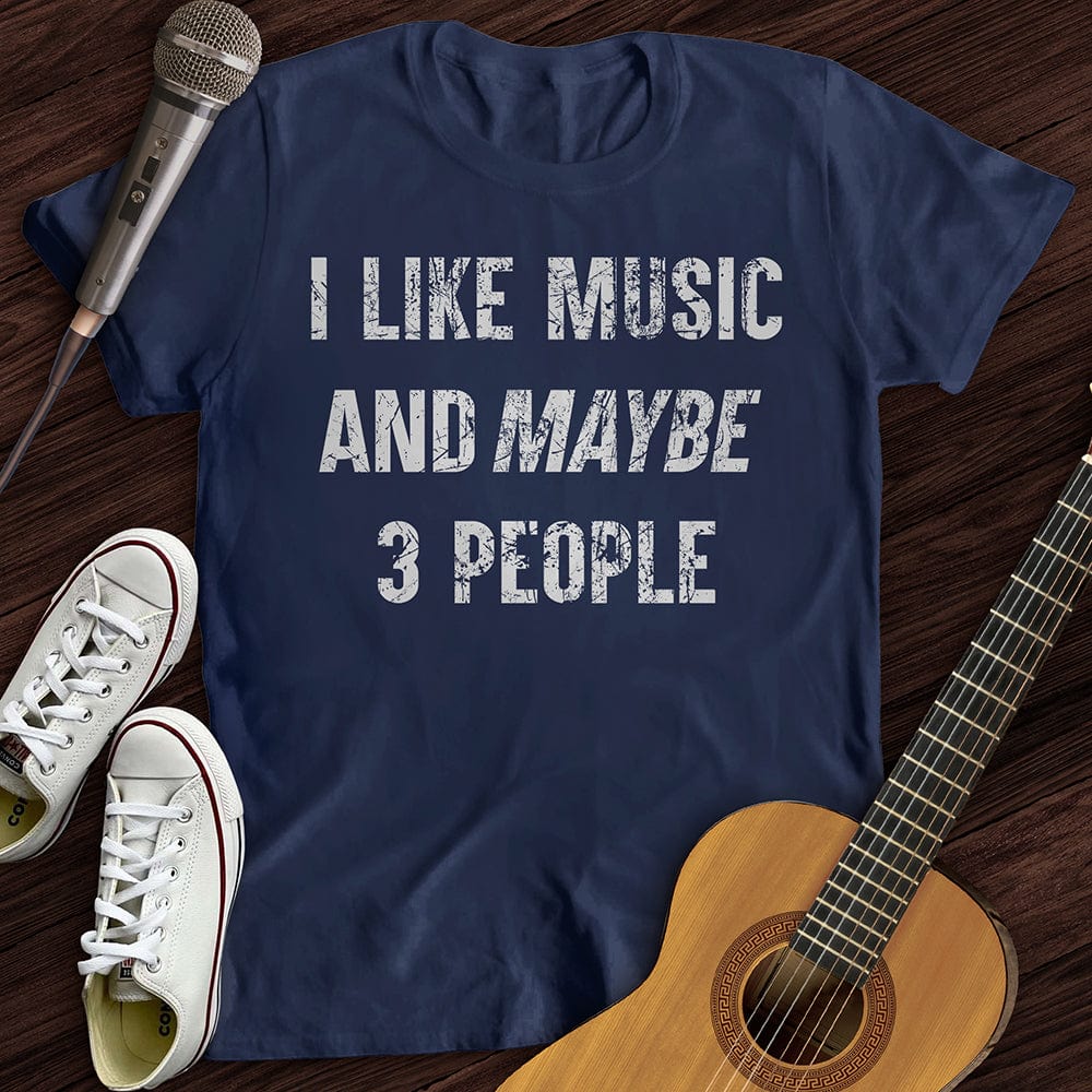 Printify T-Shirt S / Navy I Like Music T-Shirt