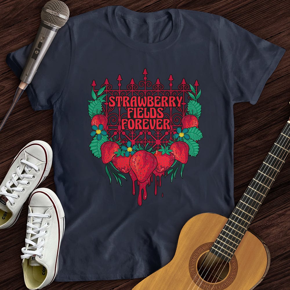 Printify T-Shirt S / Navy Strawberry Fields T-Shirt