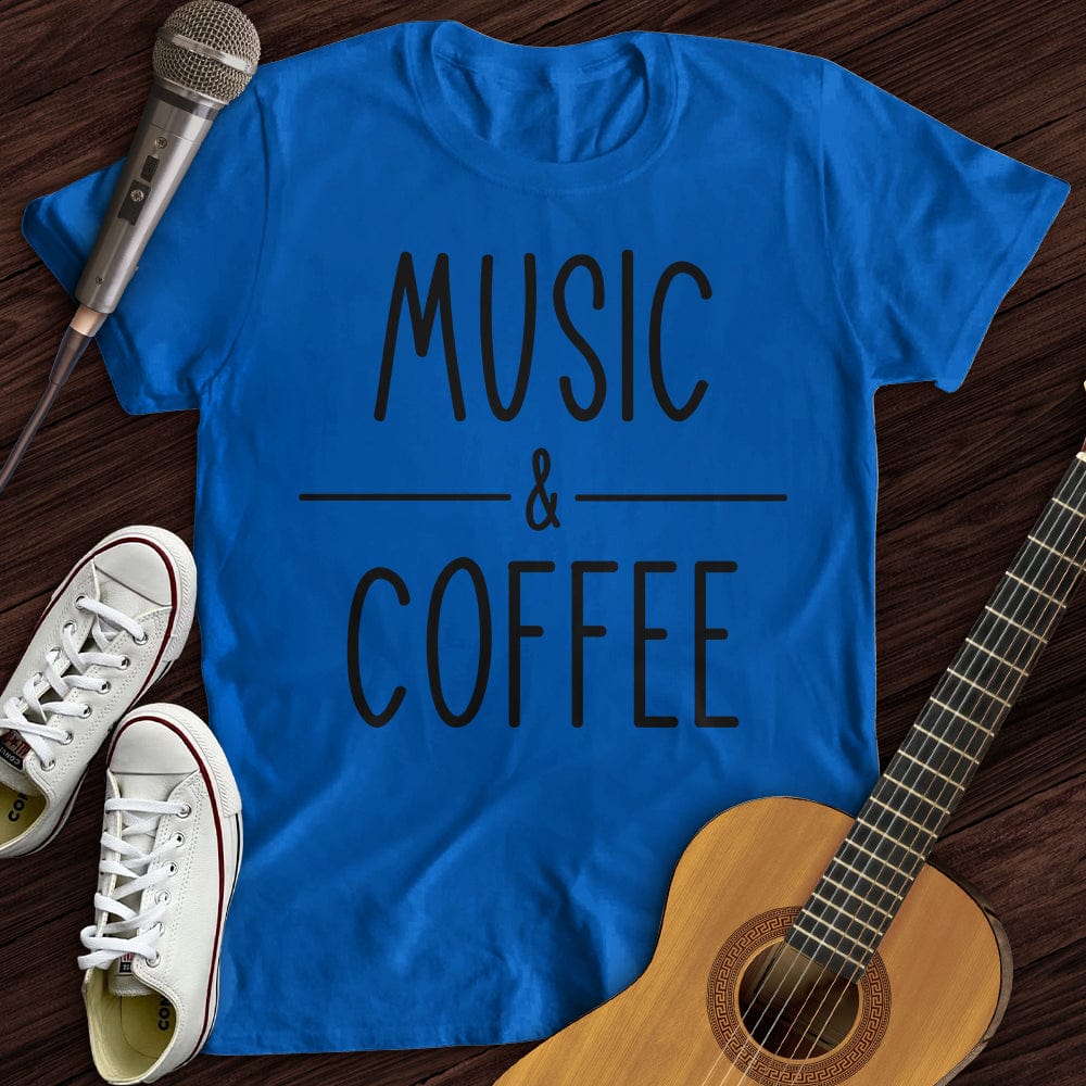Printify T-Shirt S / Royal Coffee and Music T-Shirt