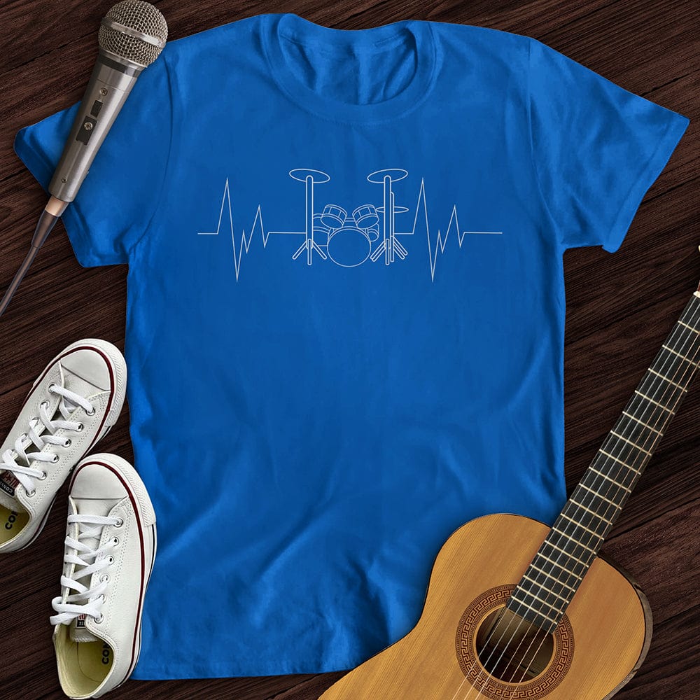 Printify T-Shirt S / Royal Drummer Heartbeat T-Shirt