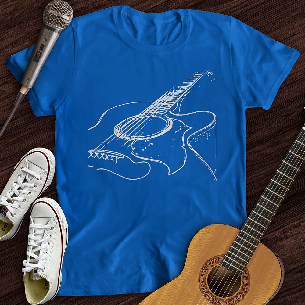 Printify T-Shirt S / Royal Guitar Sketch T-Shirt