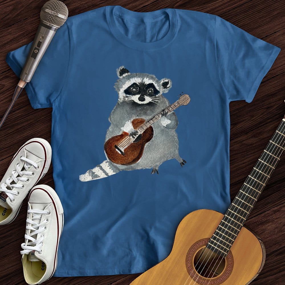 Printify T-Shirt S / Royal Pastel Raccoon Guitar T-Shirt