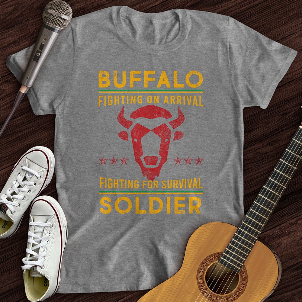Printify T-Shirt S / Sport Grey Buffalo Fighting Soldier T-Shirt