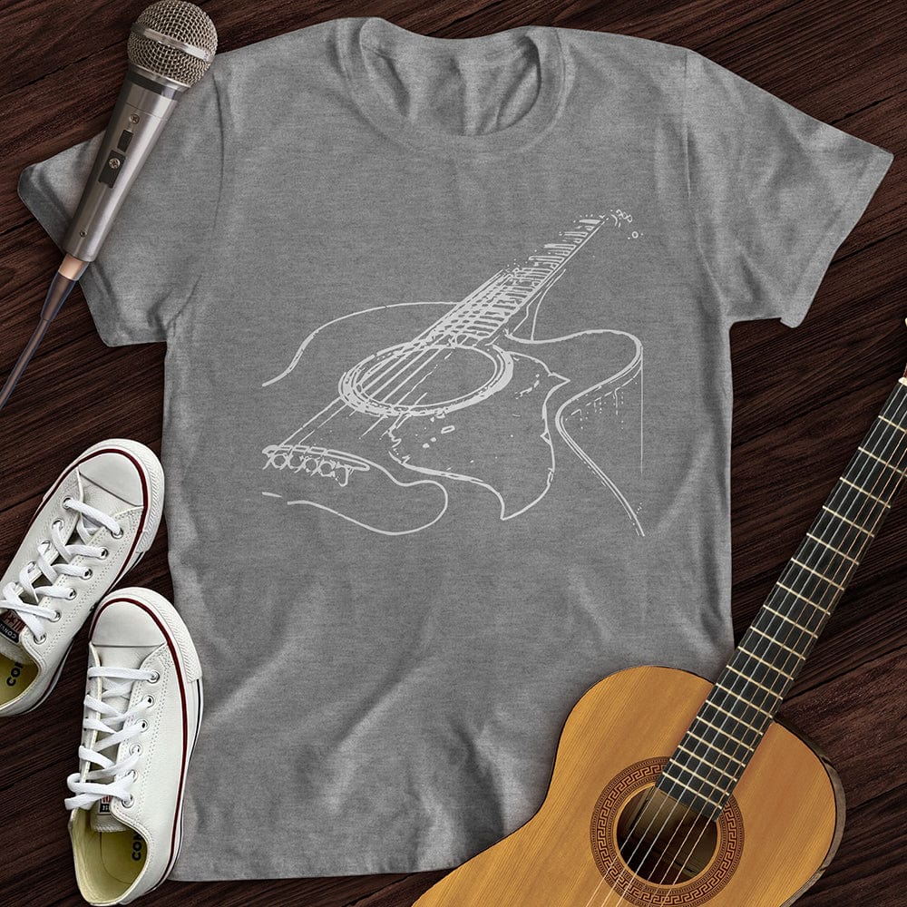 Printify T-Shirt S / Sport Grey Guitar Sketch T-Shirt
