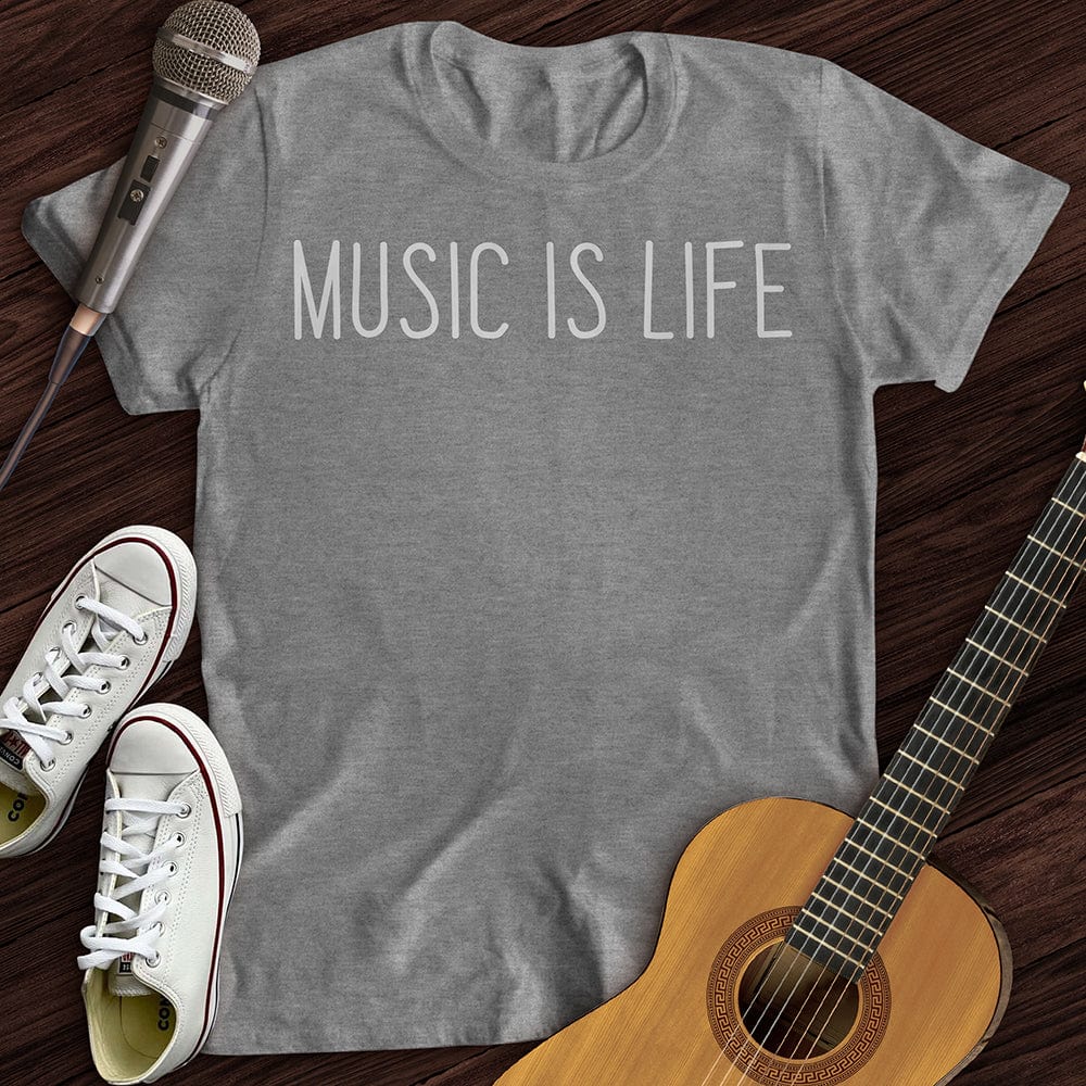 Printify T-Shirt S / Sport Grey Music Is Life T-Shirt
