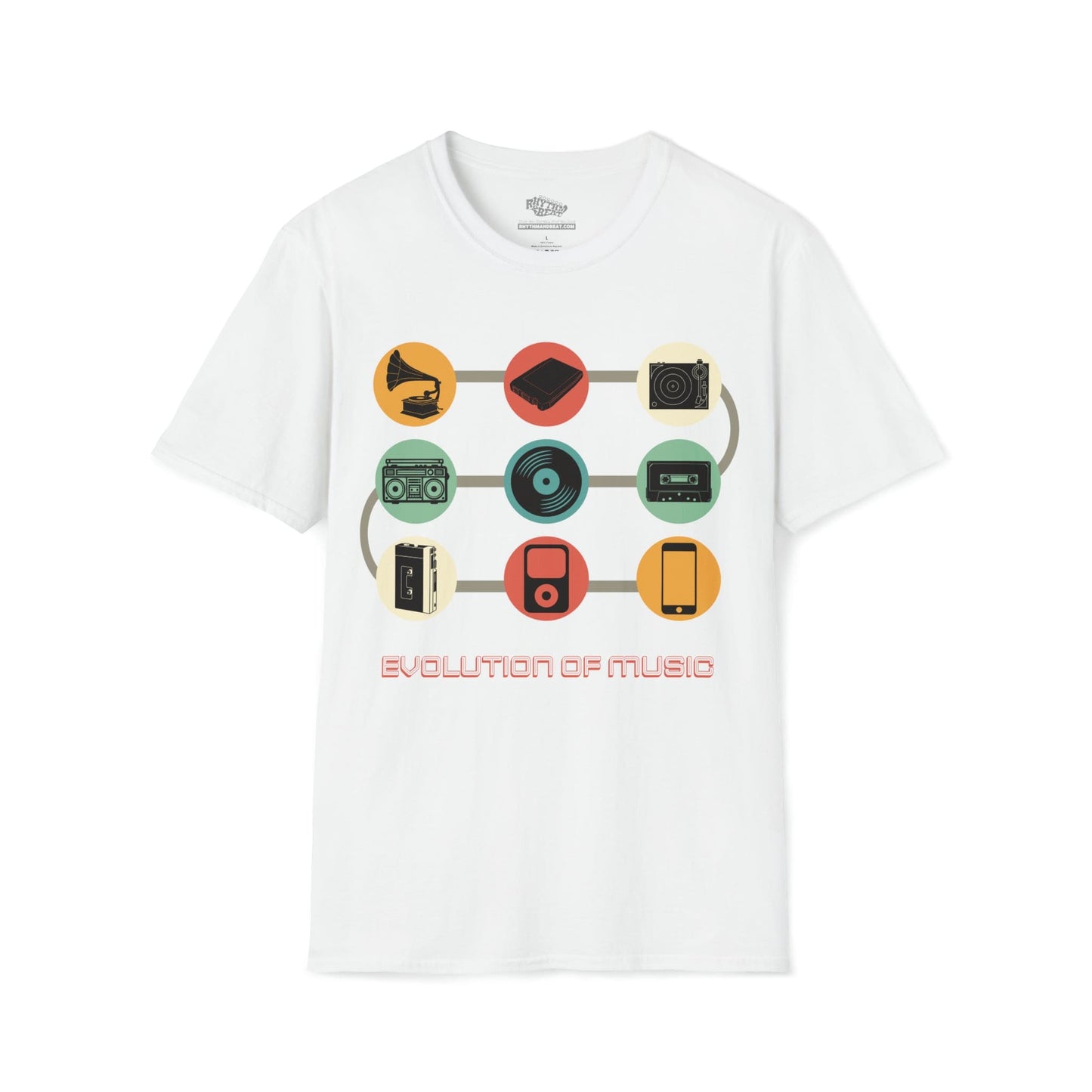 Printify T-Shirt S / White Evolution of Music T-Shirt