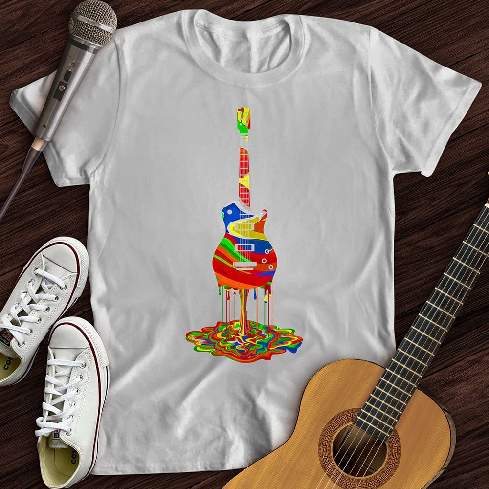 Printify T-Shirt S / White Melting Guitar T-Shirt