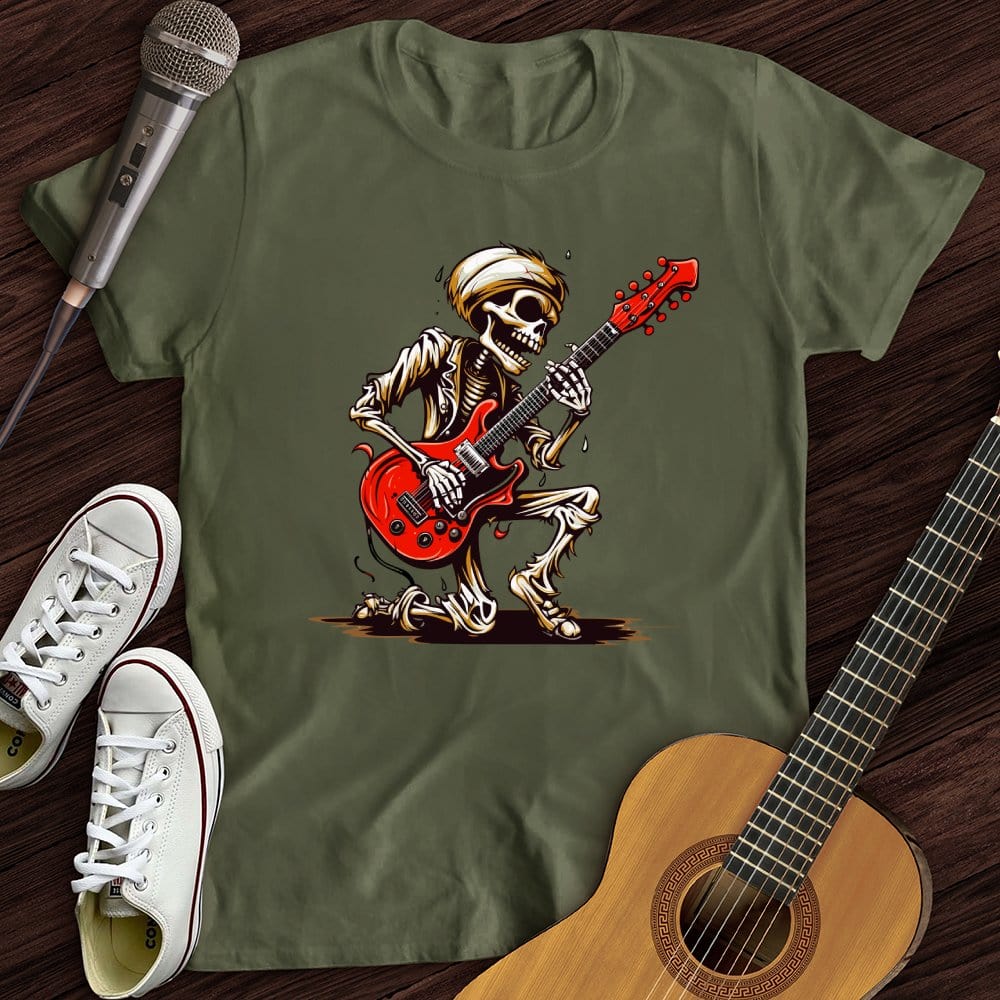 Printify T-Shirt Skeleton Guitar Cartoon T-Shirt