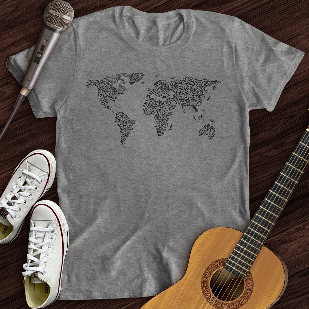 Printify T-Shirt Sport Grey / S Music Around The World T-Shirt