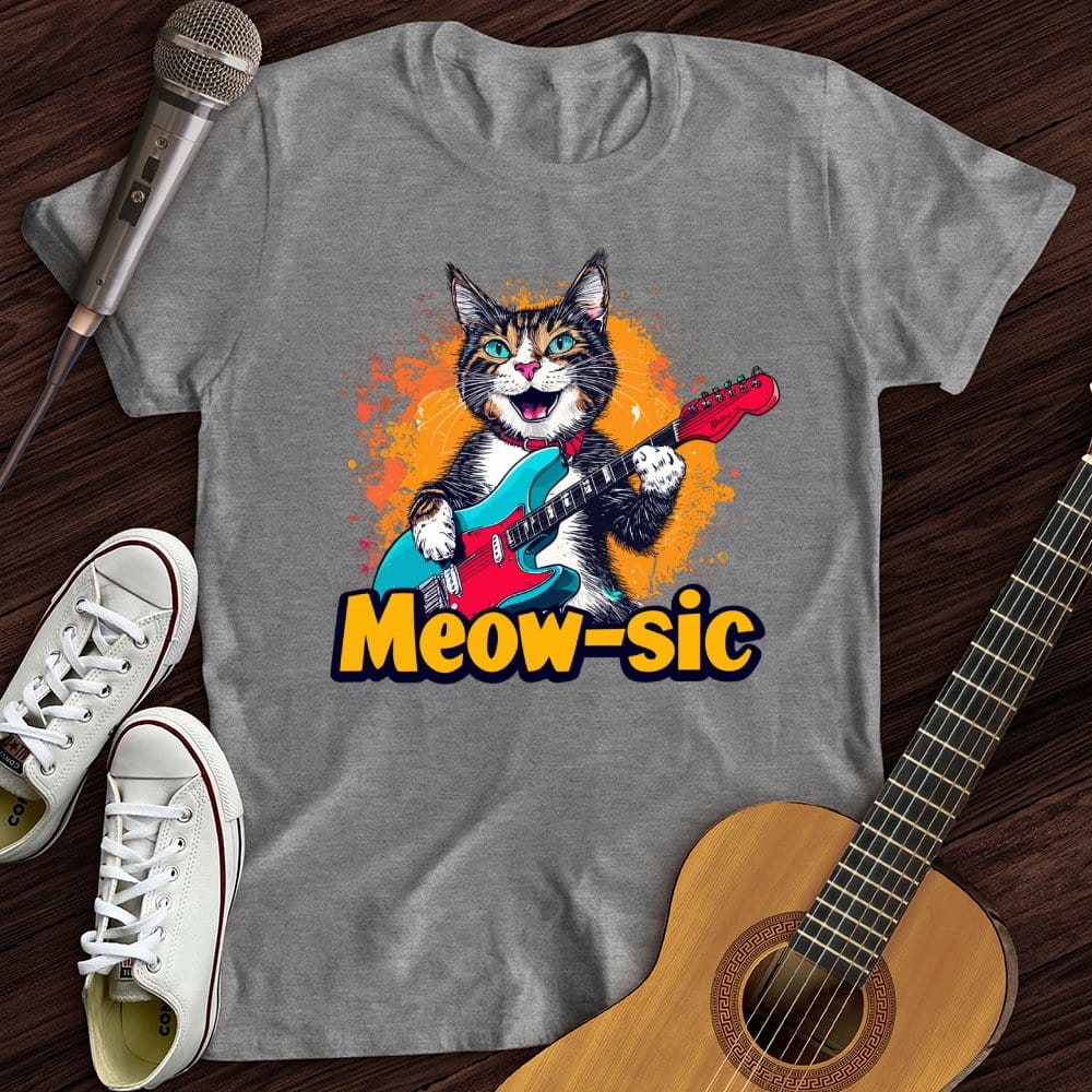 Printify T-Shirt Sport Grey / S Music Meow T-Shirt