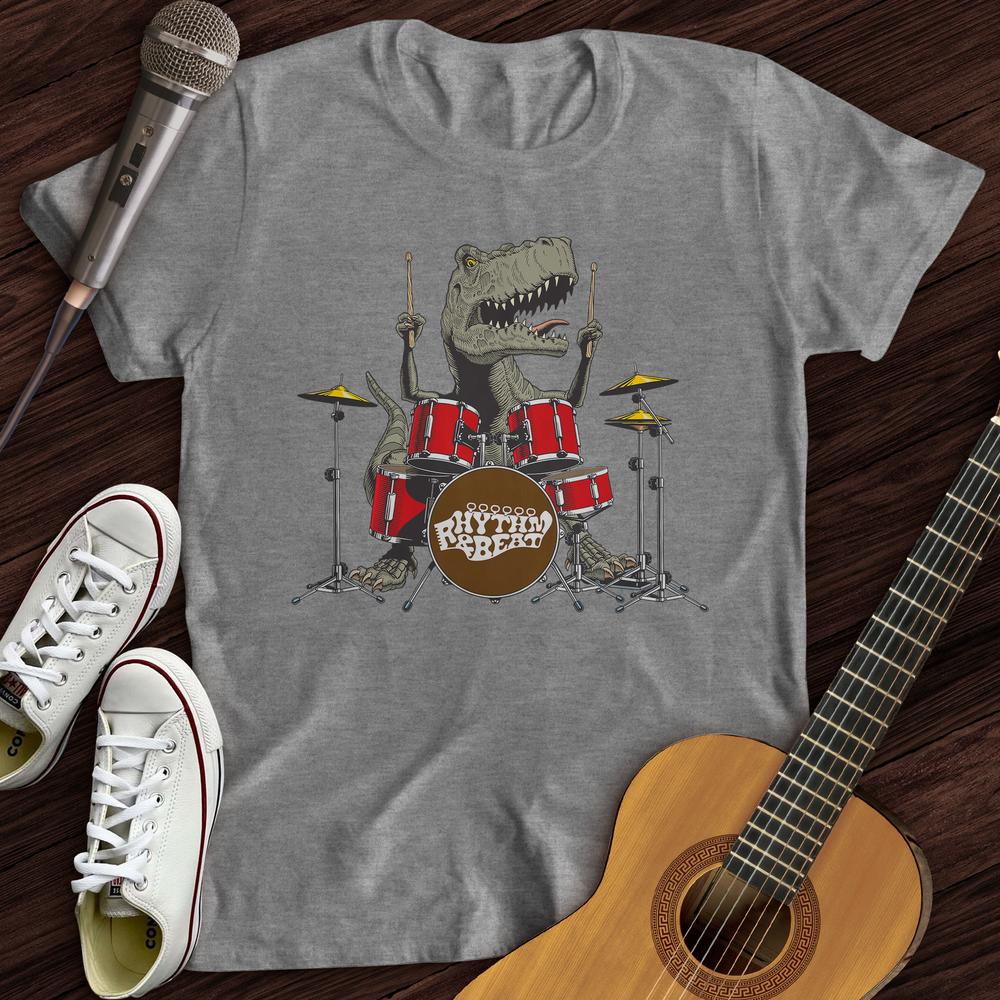 Printify T-Shirt Sport Grey / S T-Rex Playing Drums T-Shirt