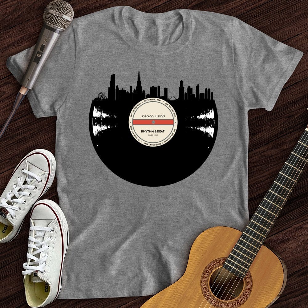 Printify T-Shirt Sport Grey / S Vinyl Skyline Chicago T-Shirt