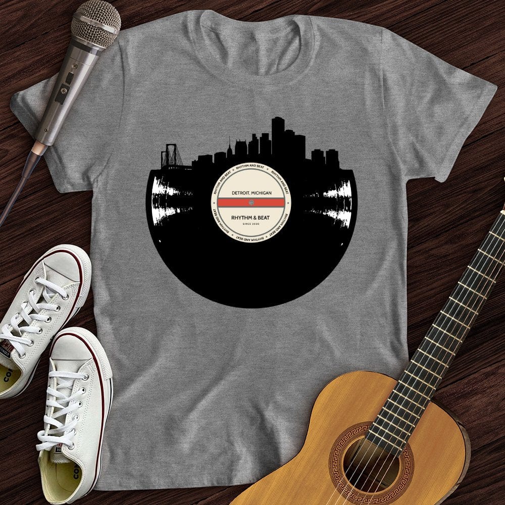 Printify T-Shirt Sport Grey / S Vinyl Skyline Detroit T-Shirt