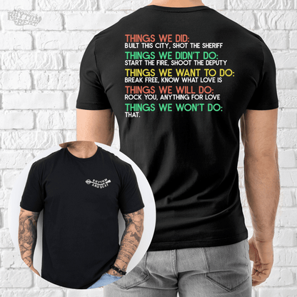 Printify T-Shirt Things We Won't Do T-Shirt