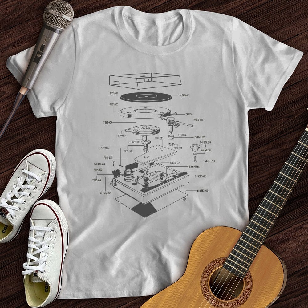 Printify T-Shirt Vinyl Turntable Diagram T-Shirt