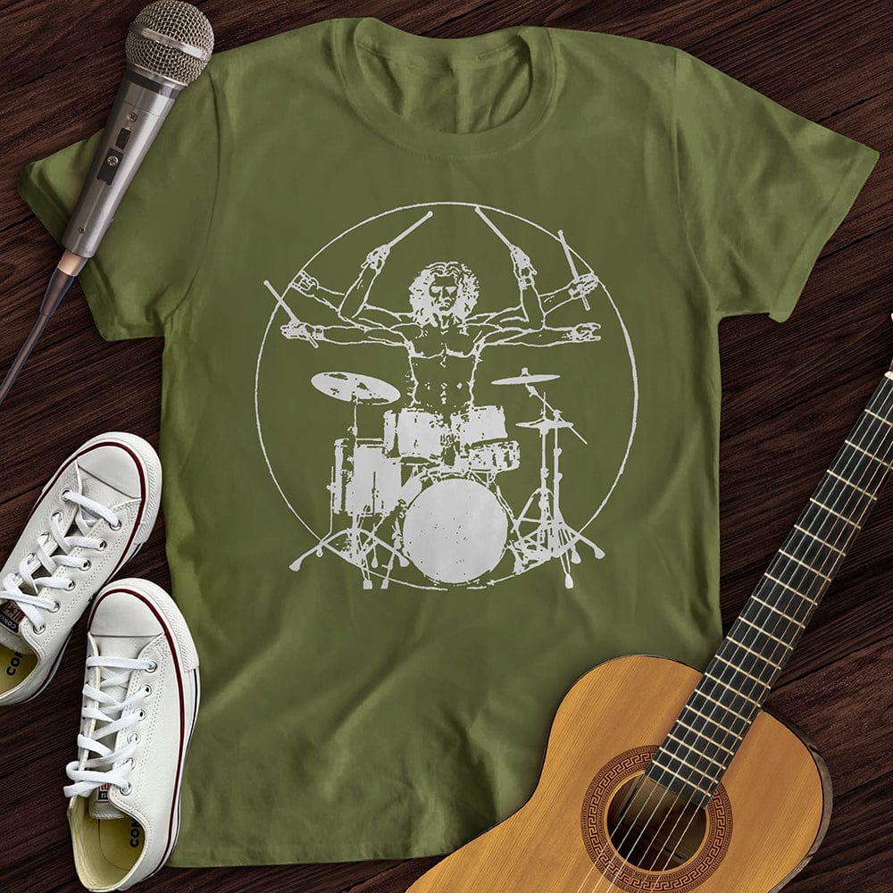Printify T-Shirt Vitruvian Drummer T-Shirt