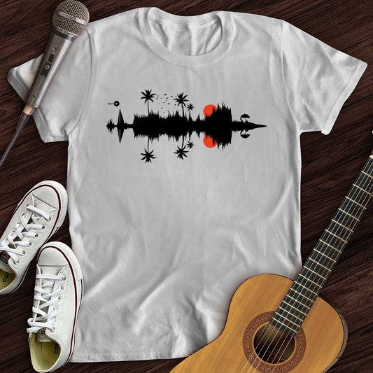 Printify T-Shirt White / S Beach Sound Waves T-Shirt