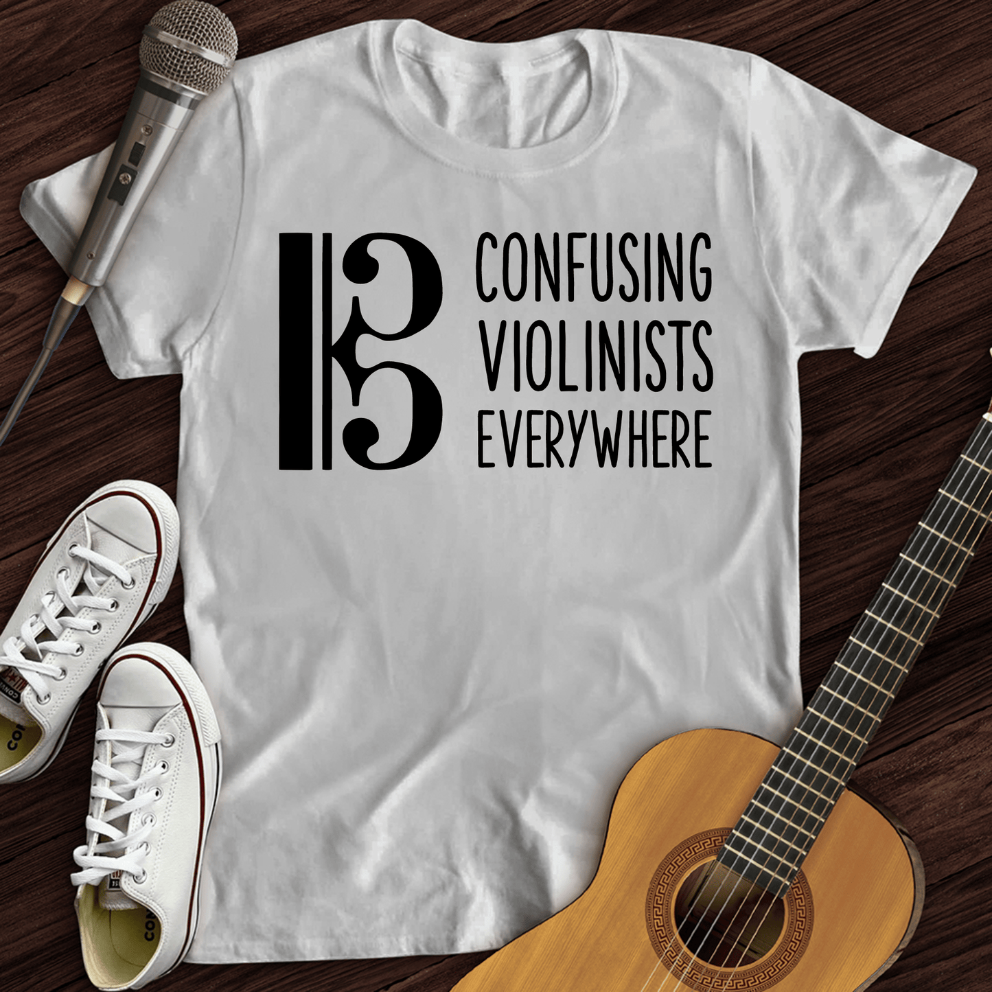 Printify T-Shirt White / S Confusing Violinists T-Shirt