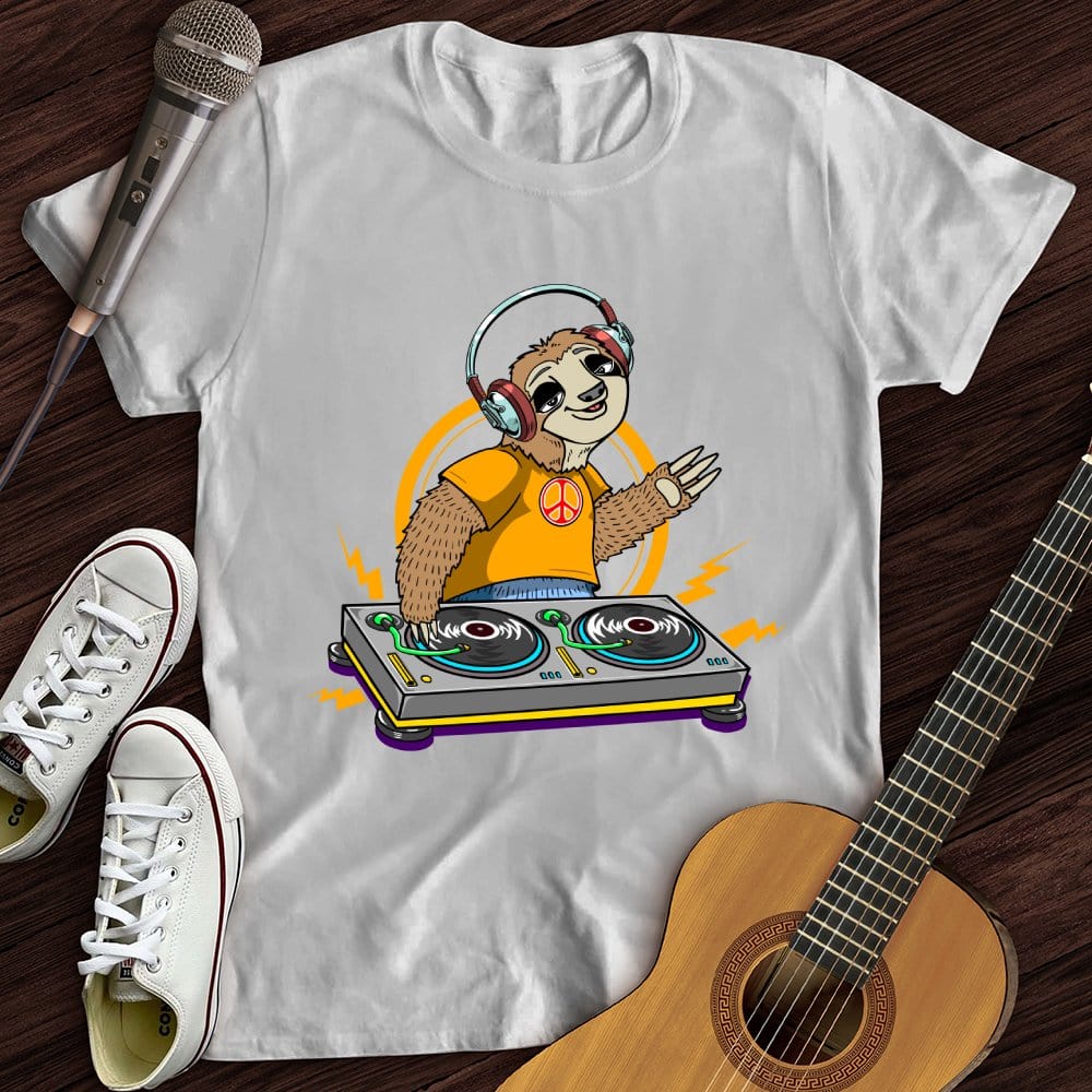 Printify T-Shirt White / S DJ Sloth T-Shirt