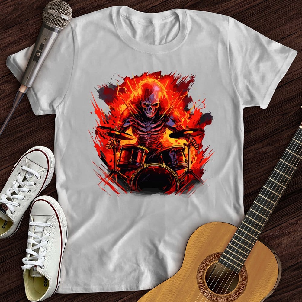 Printify T-Shirt White / S Fiery Drummer T-Shirt