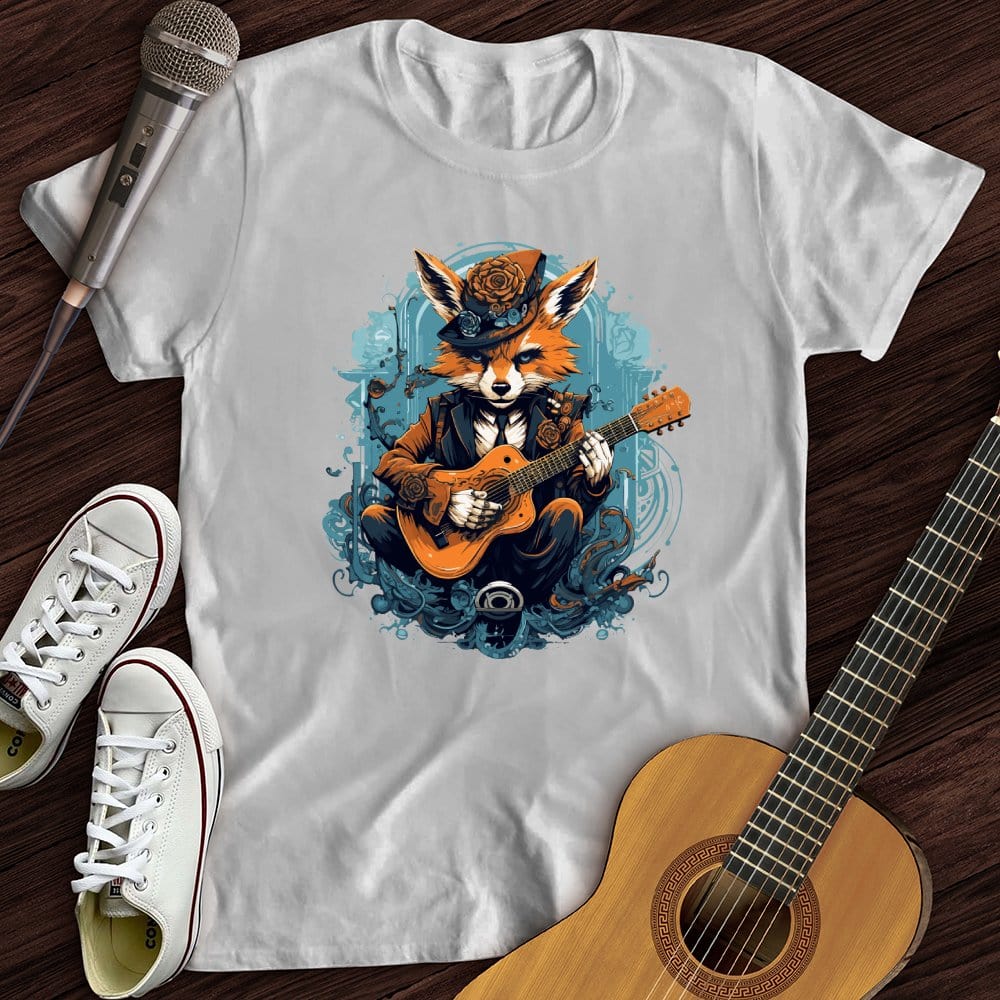 Printify T-Shirt White / S Fox Playing Guitar T-Shirt